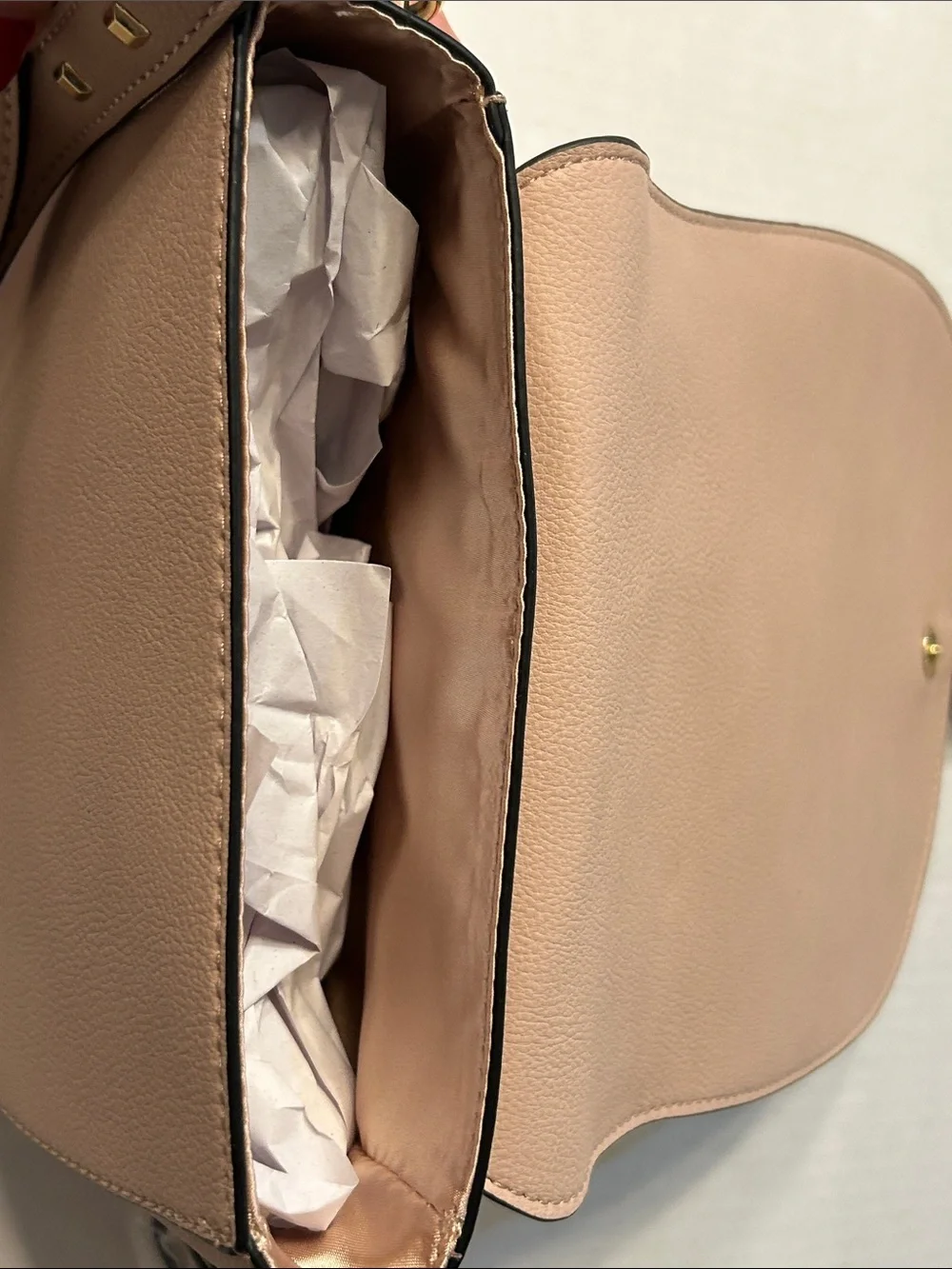 Victoria's Secret Pink Saddle Crossbody with Gold Studs and Tassels